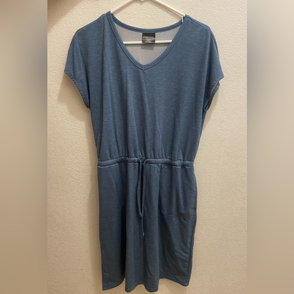 Blue Short Sleeve Midi/Long Dress